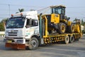 Self-loader Truck FAW 6Ãâ4 with Wheel-loader XCMG Royalty Free Stock Photo